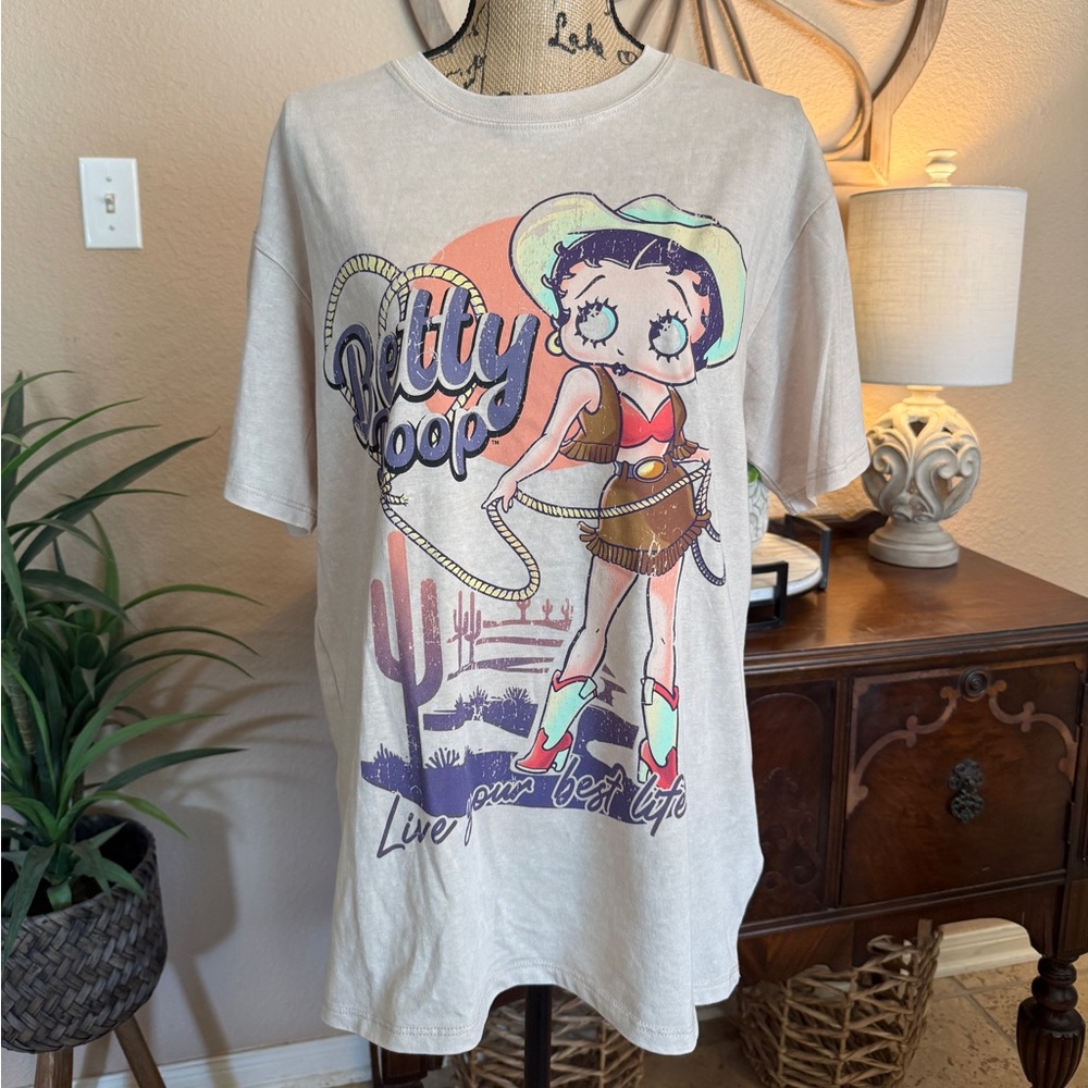 Betty Boop Cowgirl Western Graphic T-Shirt